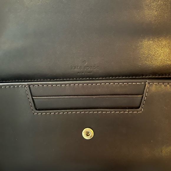 Rich chocolate brown mini bag has an adjustable shoulder strap and gold letters - Picture 3 of 12